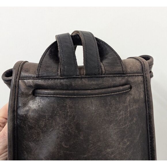 Vtg Legacy COACH 9960 Black Turnlock Tanned Daypack Leather Mini Backpack Bag - Picture 7 of 11